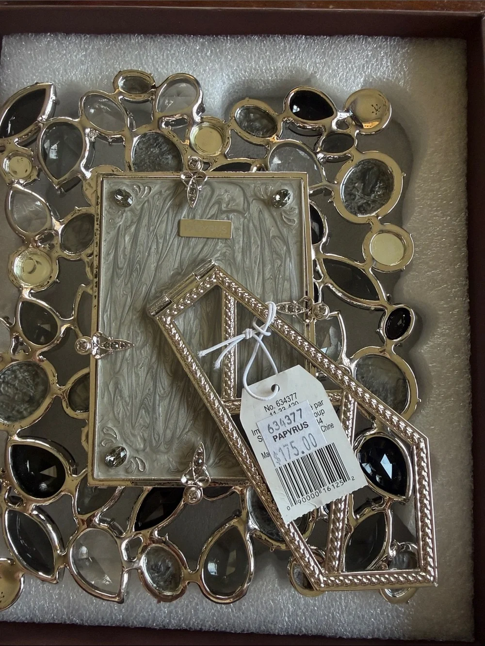 Papyrus Jeweled Decorative Picture Frame in Black, Gray, Clear, Amber